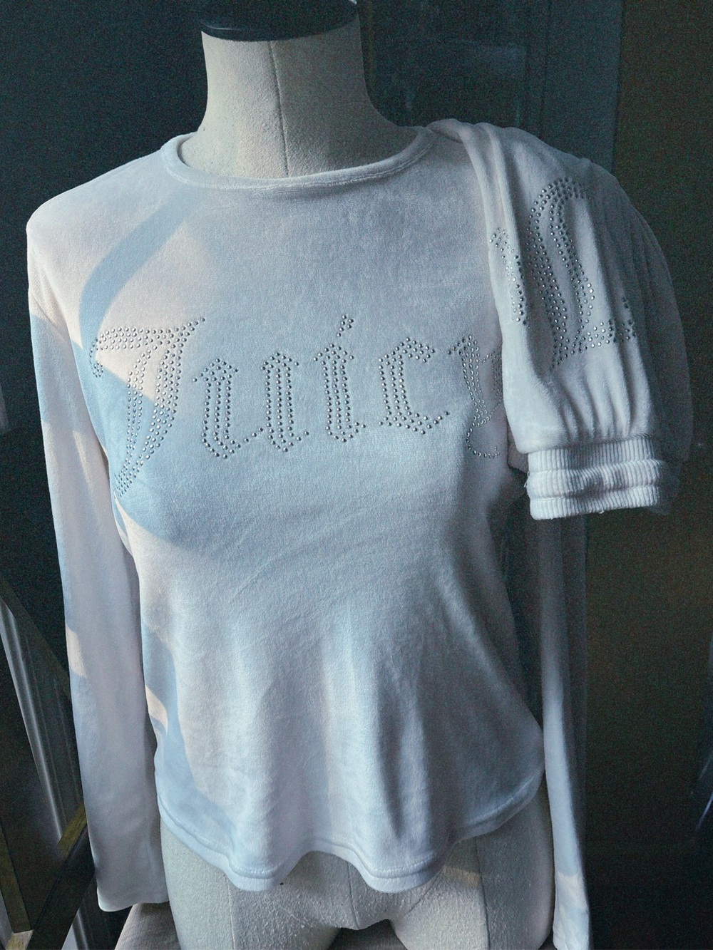 Juicy Couture White Rhinestone Logo pj Set